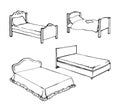 Bed. Vector drawing Royalty Free Stock Photo