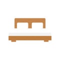 Bed vector illustration. Double wooden house Royalty Free Stock Photo