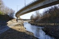 Bed of the Viennese river and elevated road Royalty Free Stock Photo