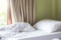 Bed after wake up Royalty Free Stock Photo