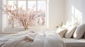 Bed With White Comforter and Pillows