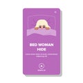 bed woman hide vector