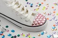 Bedazzled sneakers refashion