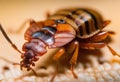 Bedbug Close up of Cimex hemipterus - bed bug on bed background , High quality photo Royalty Free Stock Photo