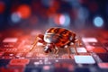 Bedbug Isolated On Technological Background Royalty Free Stock Photo