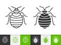 Bedbug simple animal black line insect vector icon