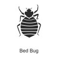 Bedbug vector icon.Black vector icon isolated on white background bedbug .