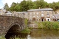 Looking over the River Colwyn at the Prince LLewelyn inn