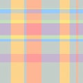 Bedding fabric texture plaid, pano pattern background tartan. Garment vector seamless textile check in amber and cyan colors