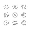 Bedding flat line icons. Orthopedic pillow, bedroom linen, comfortable sleep equipment vector illustrations. Thin signs Royalty Free Stock Photo