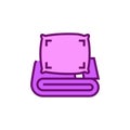 Bedding icon. Blanket and pillow vector illustration.