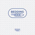 Bedding logo. Bedding, blankets and pillows. Natural feathers and down logo.