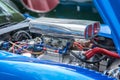 Bedford, Bedfordshire, UK. June 2 2019. Fragment of a Chevrolet Corvette, colloquially known as the Vette or Chevy Corvette Royalty Free Stock Photo