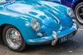 Bedford, Bedfordshire, UK June 2 2019 Fragment of light blue Porsche