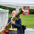 Bedford, Bedfordshire, UK. May 19,2019.The ophicleide is a keyed brass instrument similar to the tuba.Free community event in