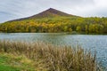 Fall View Sharp Top Mountain and Abbott Lake Royalty Free Stock Photo