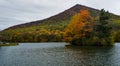 Autumn View of Sharp Top Mountain and Abbott Lake Royalty Free Stock Photo