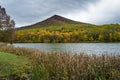 Beautiful Autumn View of Sharp Top Mountain and Abbott Lake Royalty Free Stock Photo