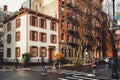 Bedford Street in Greenwich Villagen eighborhood of NYC. Royalty Free Stock Photo