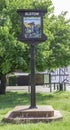 Elstow village sign, the birthplace of John Bunyan