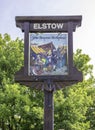 Elstow village sign, the birthplace of John Bunyan