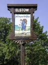 Elstow village sign, the birthplace of John Bunyan