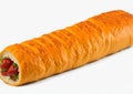 Bedfordshire clanger over white background Royalty Free Stock Photo