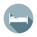 bedicon in Flat long shadow. One of web collection icon can be used for UI/UX Royalty Free Stock Photo