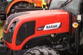 Bednary, Poland - September 25, 2021: Agroshow. Basak brand tractor machine. Manufacturer agricultural equipment. Detail and part