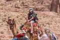 Bedouin camel in Petra, Jordan. Tourist attraction