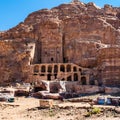 Bedouin camp and Royal Urn Tomb in Petra town