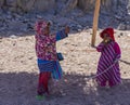 Bedouin children entertain tourists. Kids of the Sahara desert.