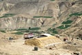 Bedouin installation in desert south of Jordan Royalty Free Stock Photo