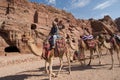 Bedouin man riding a camel, Petra, Jordan, Middle East Royalty Free Stock Photo