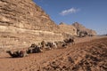 Bedouin nomads camp with camels Royalty Free Stock Photo