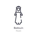 bedouin outline icon. isolated line vector illustration from people collection. editable thin stroke bedouin icon on white