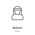 Bedouin outline vector icon. Thin line black bedouin icon, flat vector simple element illustration from editable people concept Royalty Free Stock Photo