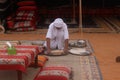 Bedouin Prepare Bread at a Desert Camp in Wahiba Sands in Oman