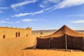 Bedouin tent with clear blue sky above it Royalty Free Stock Photo