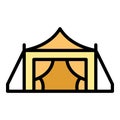 Bedouin tent house icon vector flat