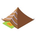 Bedouin tent icon isometric vector. Desert camp