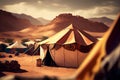 bedouin tent village.generative ai