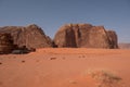 Bedouin tents, camp in the desert. Wadi Rum, Jordan Royalty Free Stock Photo