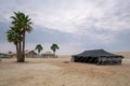 Bedouin tents at inland sea desert of Qatar Royalty Free Stock Photo