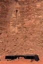 Bedouin tents, camp in the desert. Wadi Rum, Jordan Royalty Free Stock Photo