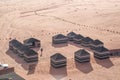 Bedouin tourist tents in the Wadi Rum desert in Jordan Royalty Free Stock Photo