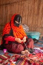 Bedouin women wearing colorful Omani dress Royalty Free Stock Photo