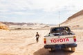 Bedouins children in Jeep in desert, Egypt, Sinai desert