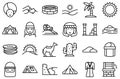 Bedouins icons set outline vector. Arab desert