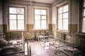 Bedroom in abandoned kindergarten Cherrnobyl zone, Ukraine